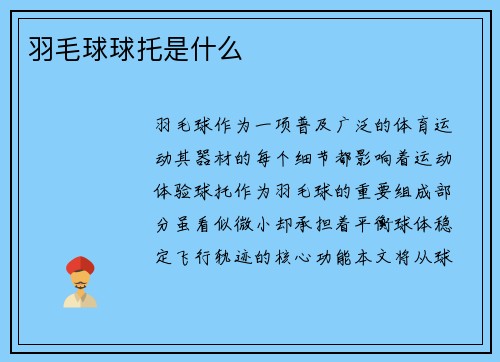 羽毛球球托是什么